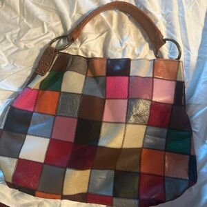 Stella & Max leather slouch hobo patchwork purse.